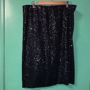 Plus Size Sequin Pencil Skirt